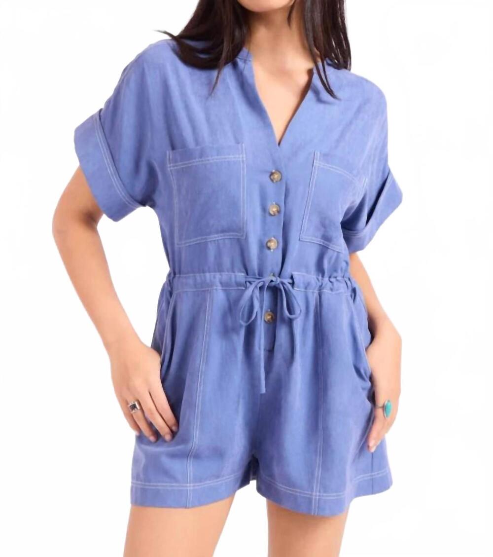 NEW SADIE & SAGE softly yours romper in dusty blue